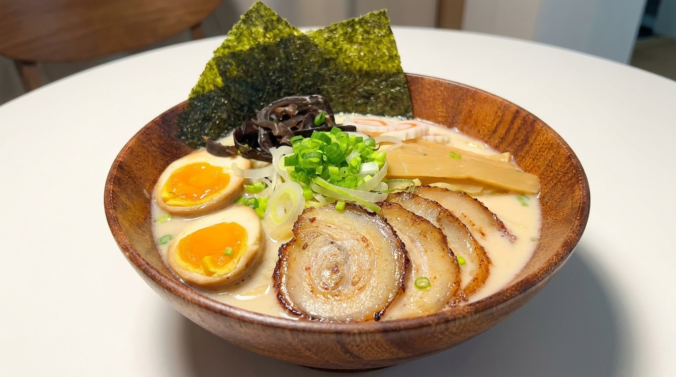 Ramen Tonkotsu Japonés Rico y Cremoso