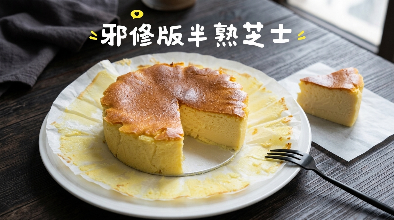 Tarta de Queso Japonesa Ligera y Cremosa (Medio Horneada)