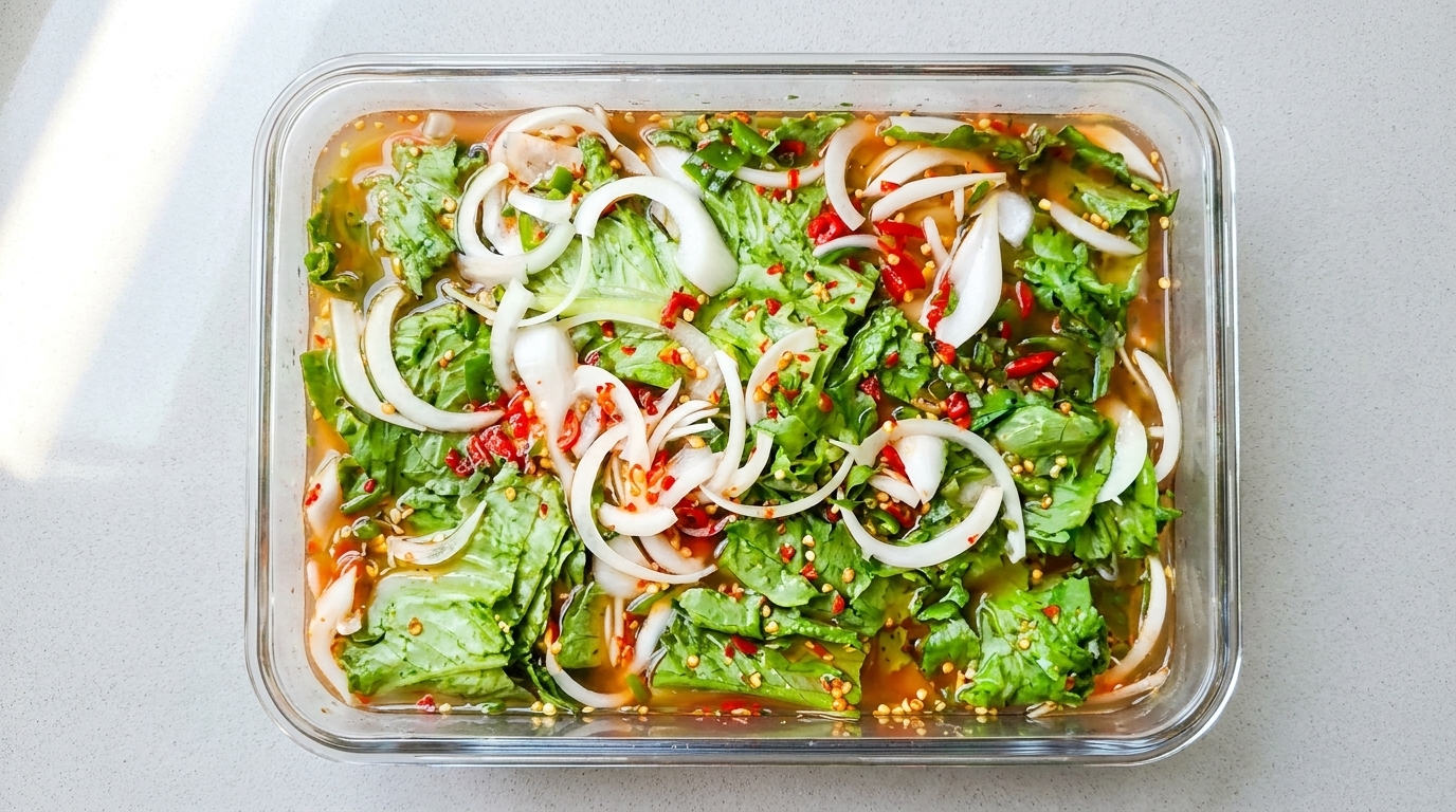 Kimchi de Agua con Lechuga (Sangchu Mul-Kimchi): Receta Coreana Refrescante