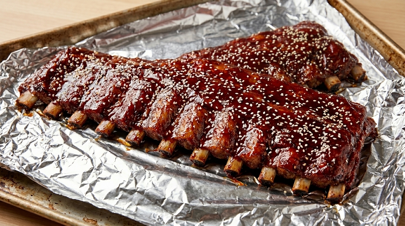 Costillas de Cerdo Char Siu al Horno con Glaseado de Miel