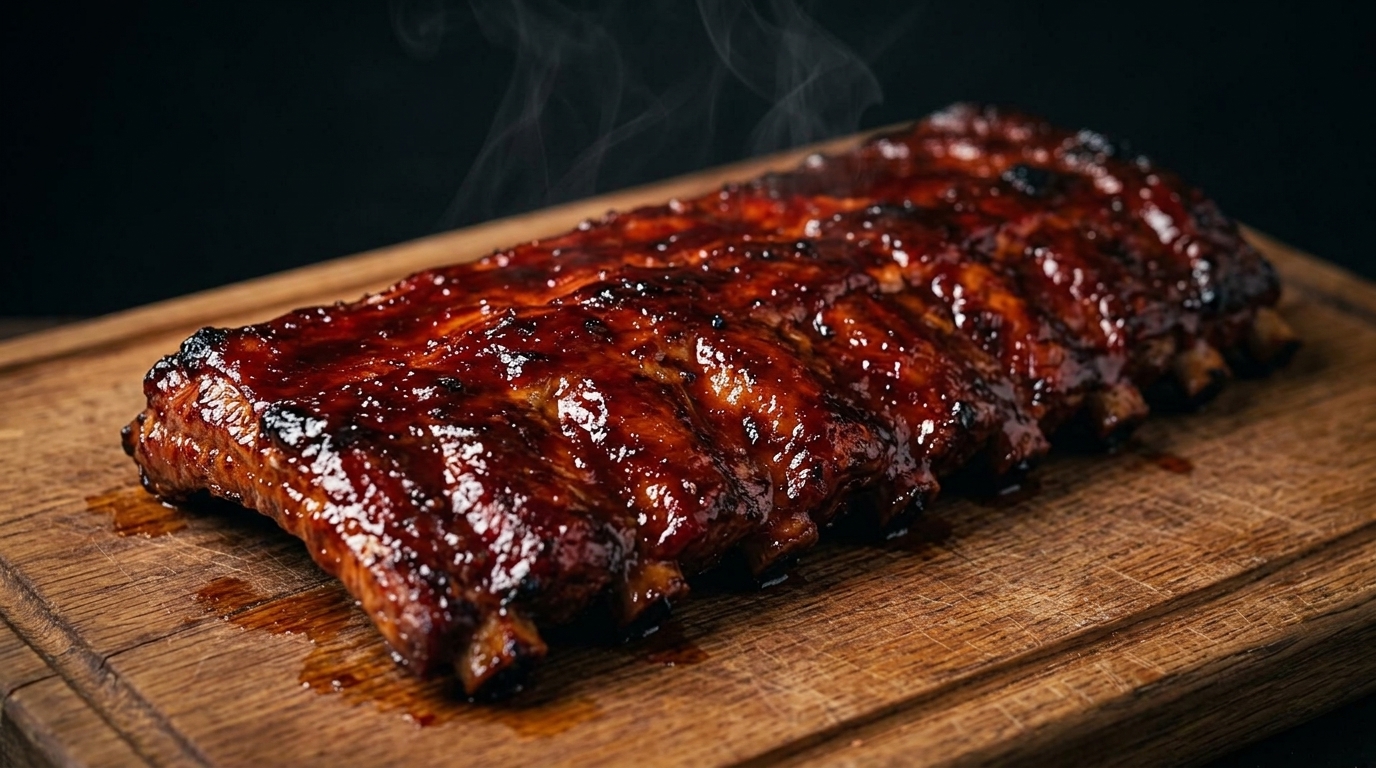 Costillas de Cerdo al Horno con Glaseado de Barbacoa y Miel