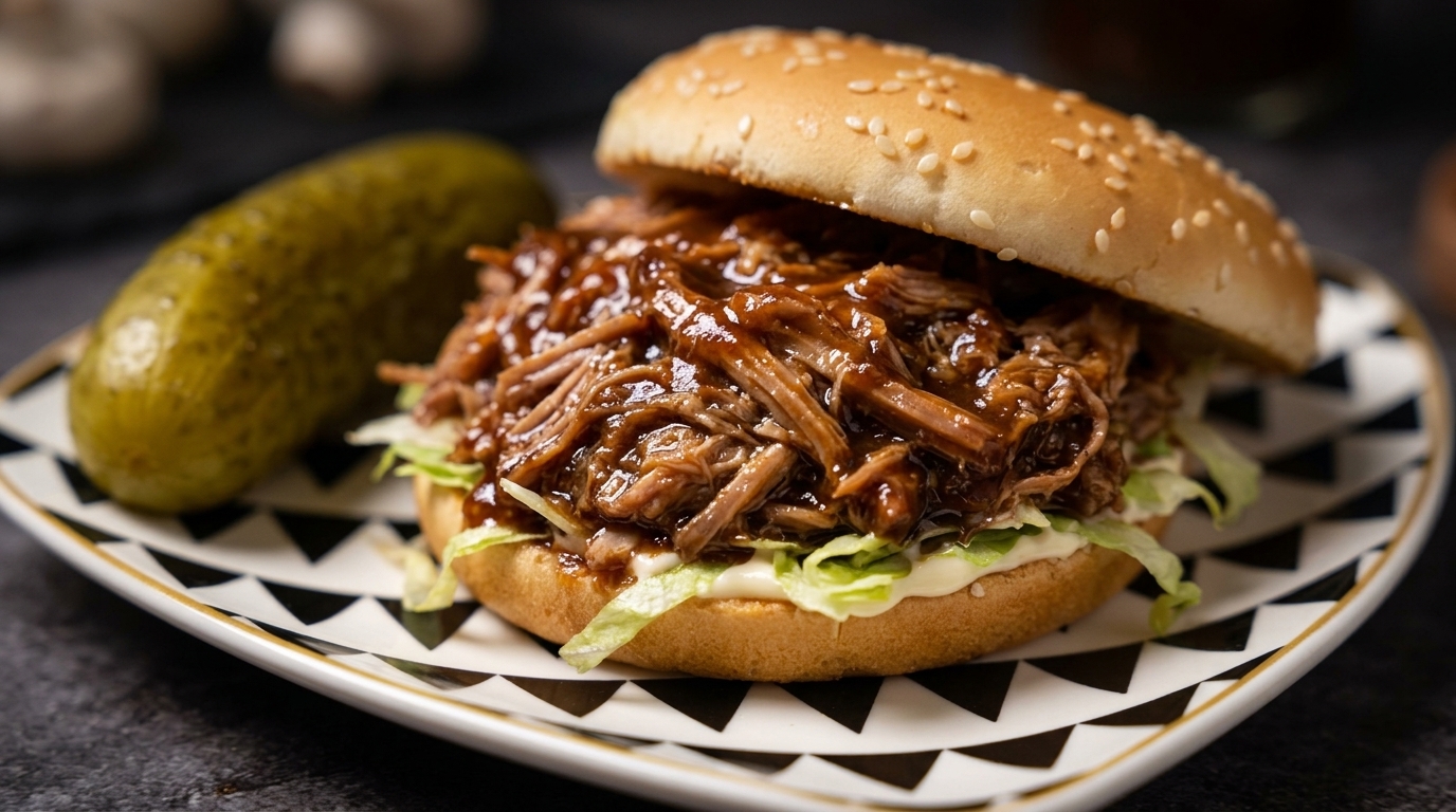 Hamburguesa de Pulled Pork BBQ a Fuego Lento