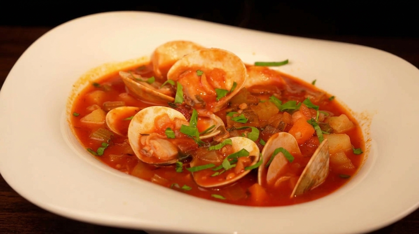Clásica Sopa de Almejas al Estilo Manhattan
