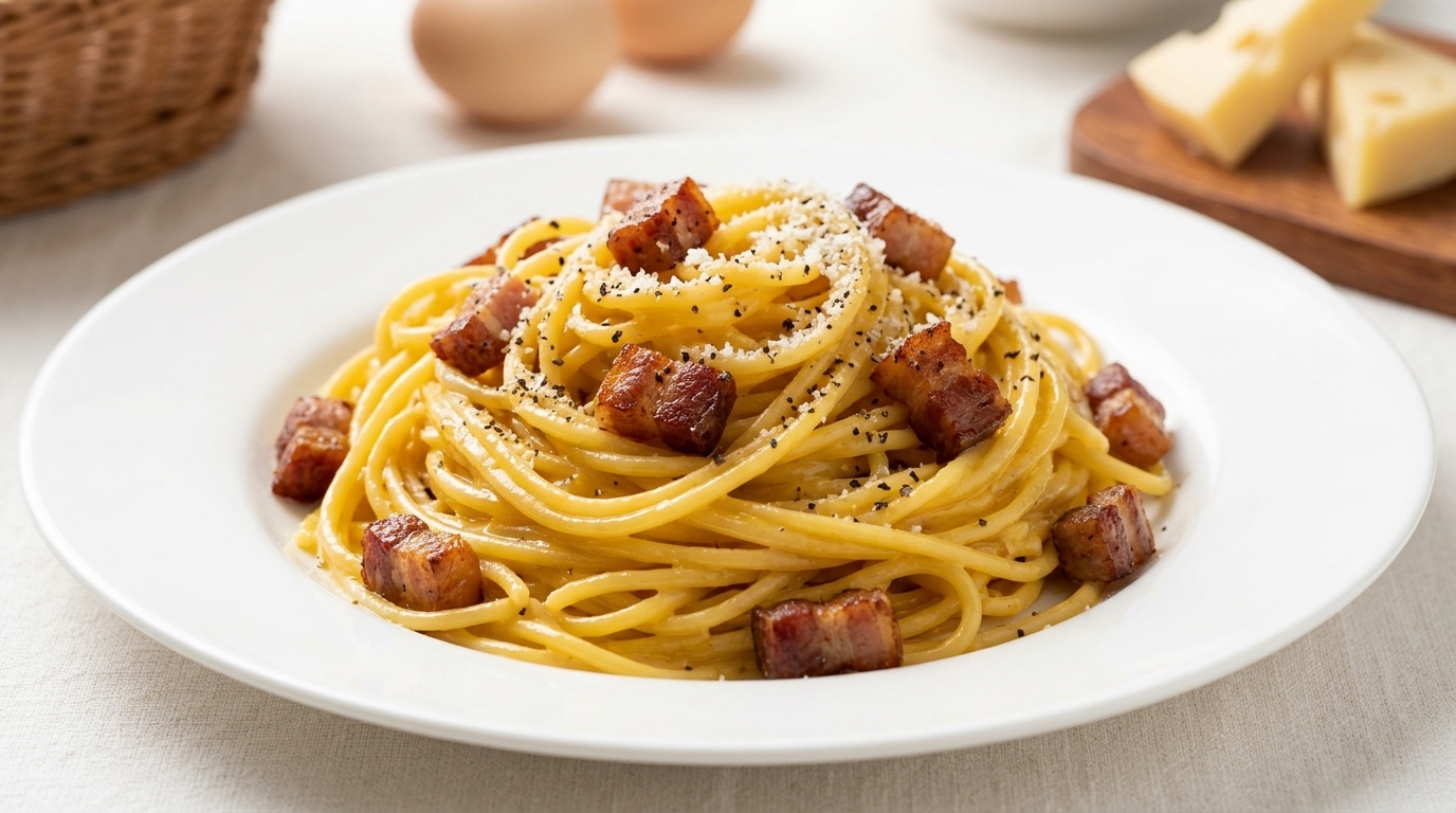 Espaguetis a la Carbonara: Receta Original Romana