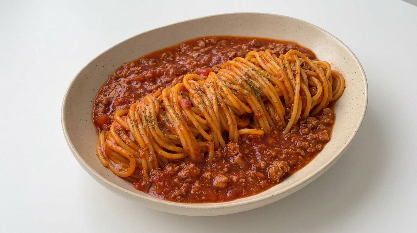 Espaguetis con Carne y Tomate al Estilo Asiático