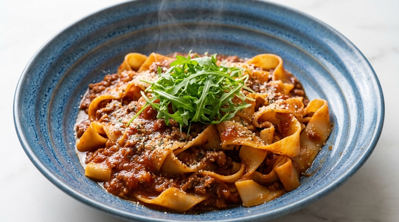 Pappardelle con Boloñesa de Cerdo Rápida