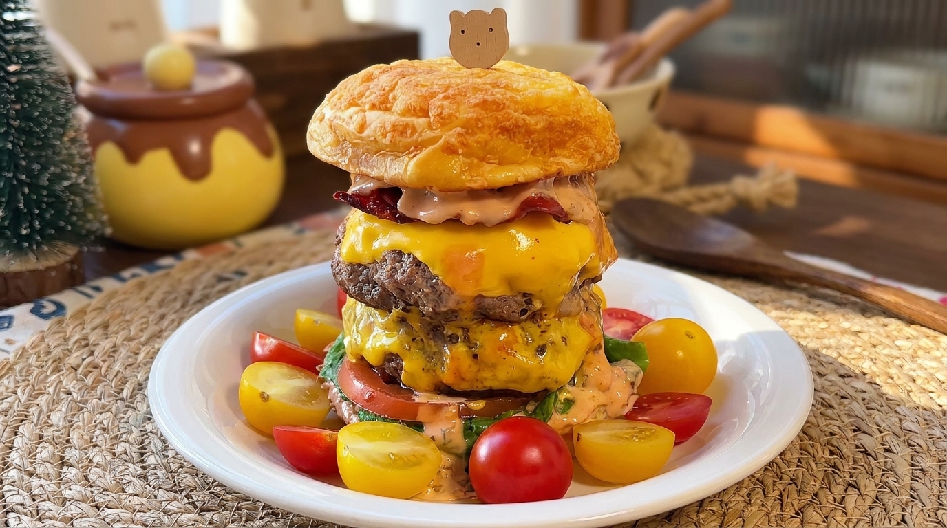 Hamburguesa de Ternera Rellena de Doble Queso