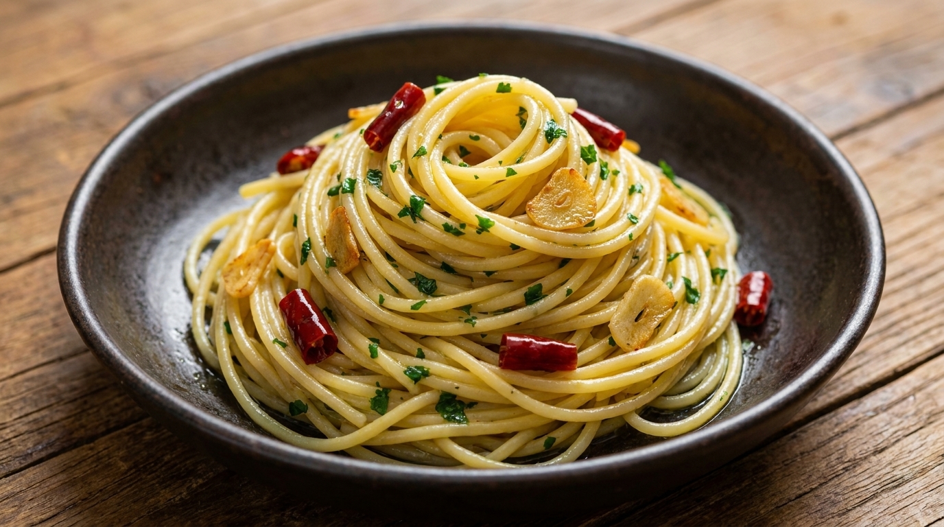Espaguetis Aglio e Olio: La Receta Clásica Italiana