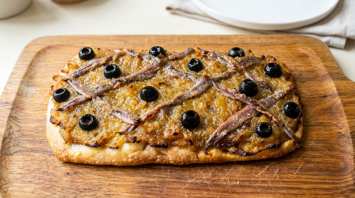 Pissaladière auténtica (Focaccia francesa de cebolla y anchoas)