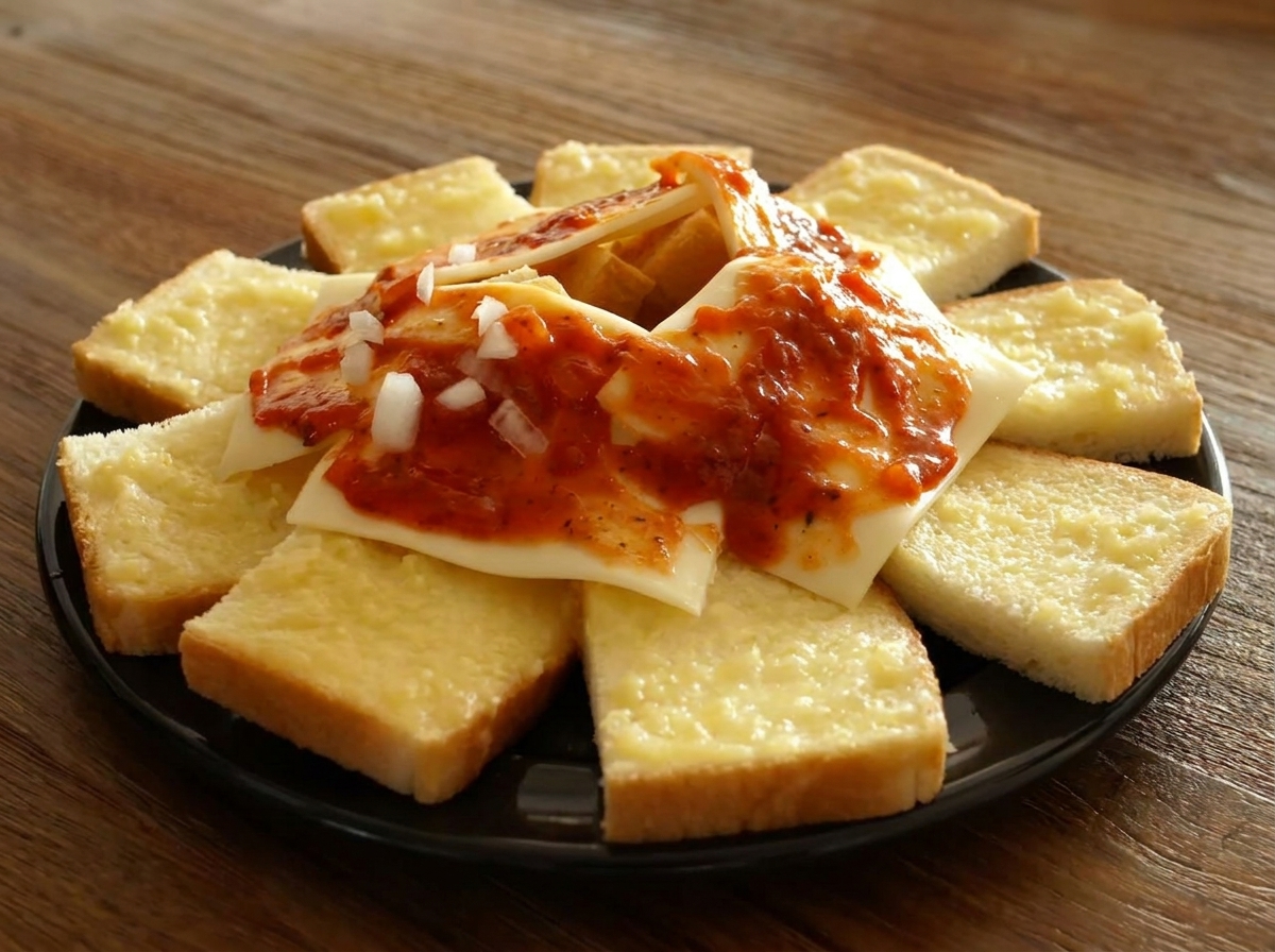 Cebolla blanca picada esparcida sobre la salsa de tomate y el queso en el centro de la pizza.