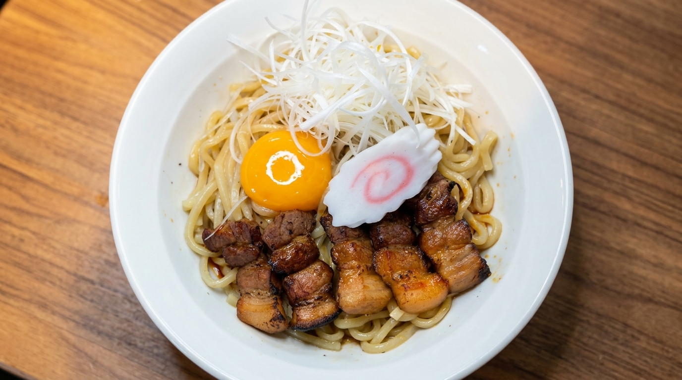 Abura Soba auténtico: Ramen japonés sin caldo (Fideos de aceite)
