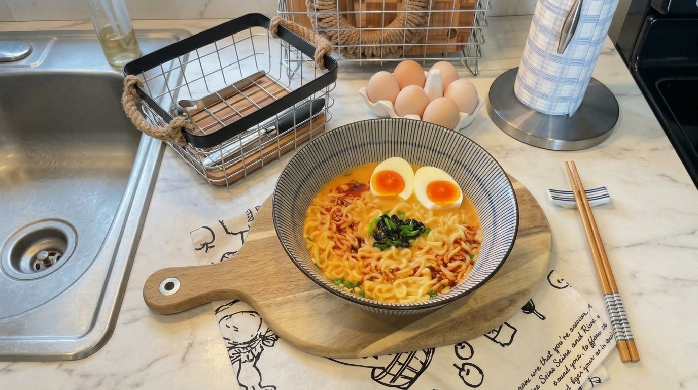 Ramen instantáneo cremoso estilo Tonkotsu en 10 minutos