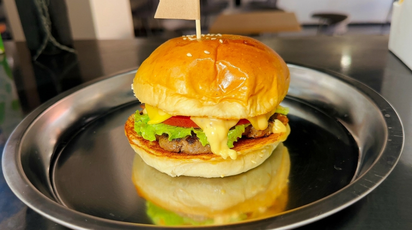 Hamburguesa de Ternera Jugosa al Estilo Americano