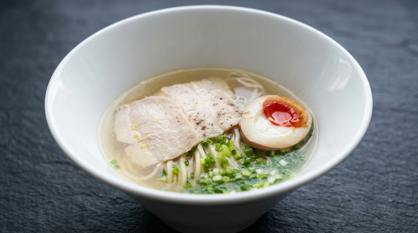 Ramen Shio de Pollo con Chashu a Baja Temperatura