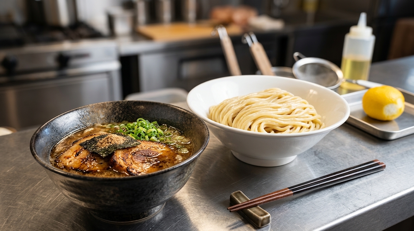 Tsukemen de Mariscos Espeso (Fideos Japoneses para Mojar)