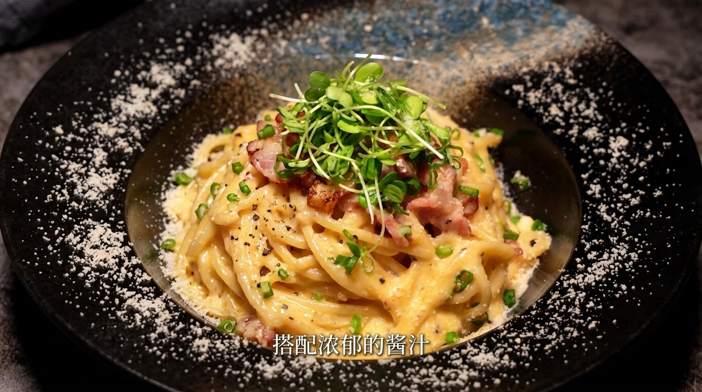 Espaguetis a la Carbonara Cremosos con Tocino Crujiente