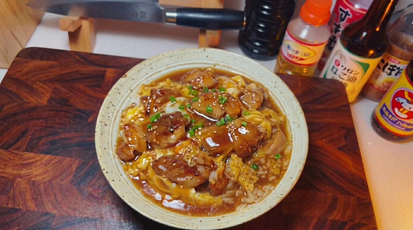 Oyakodon Japonés Clásico (Bol de Arroz con Pollo y Huevo)