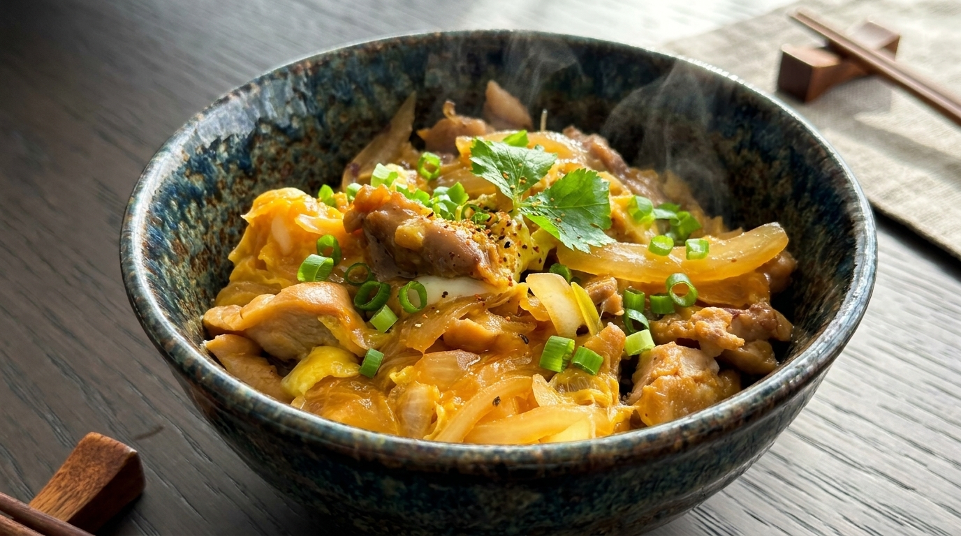 Oyakodon Auténtico y Rápido (Tazón Japonés de Pollo y Huevo)
