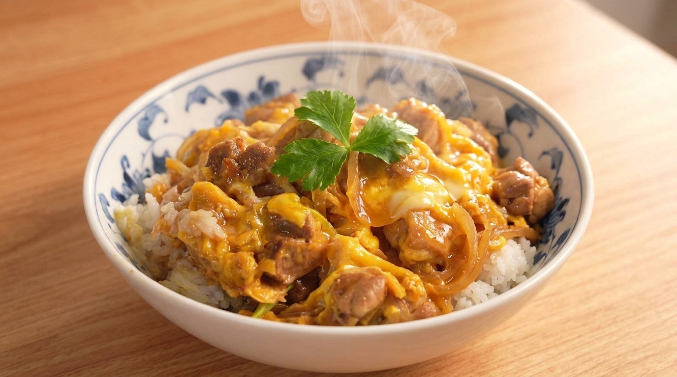 Oyakodon Clásico (Tazón de Arroz con Pollo y Huevo Japonés)