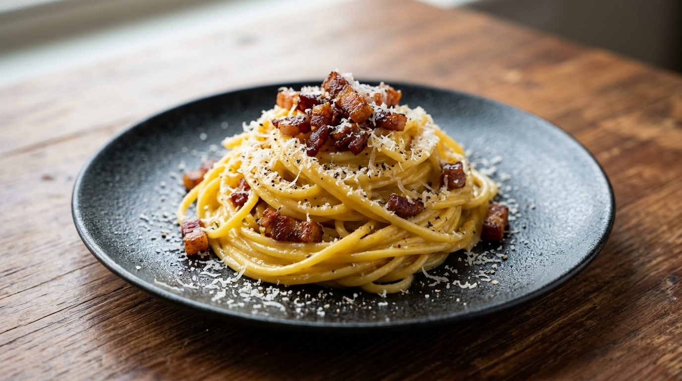 Espaguetis a la Carbonara en 10 Minutos
