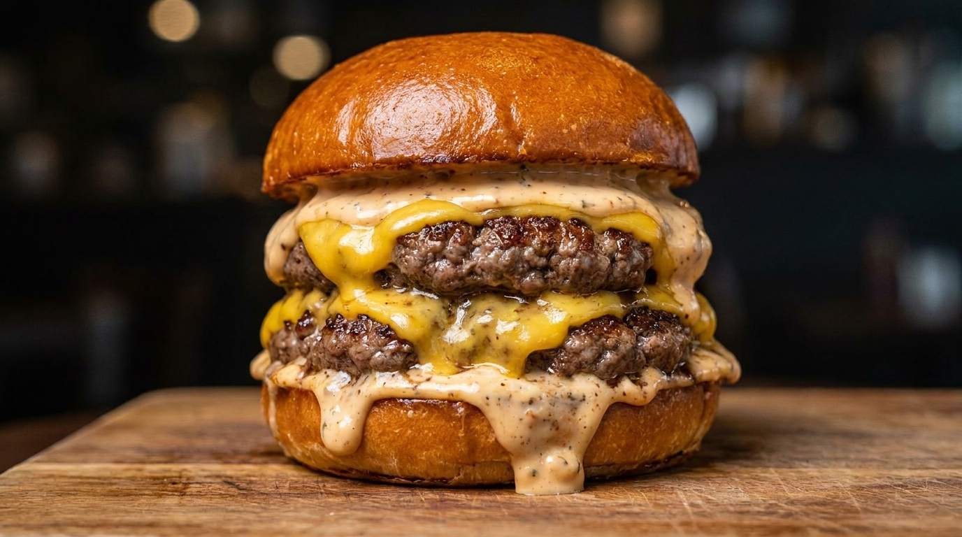La Mejor Hamburguesa con Queso Doble Casera