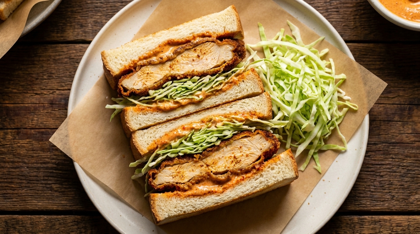Sándwich de pollo frito con especias del norte de África