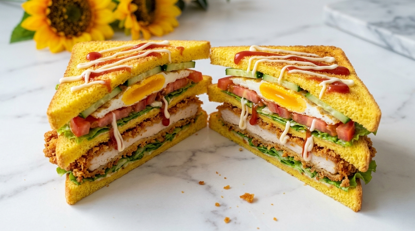 Sándwich de Pollo Crujiente Estilo Oriental