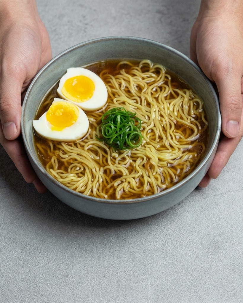 Caldo de pollo de color amarillo claro vertiéndose desde un recipiente en una olla de acero inoxidable sobre una estufa de gas.