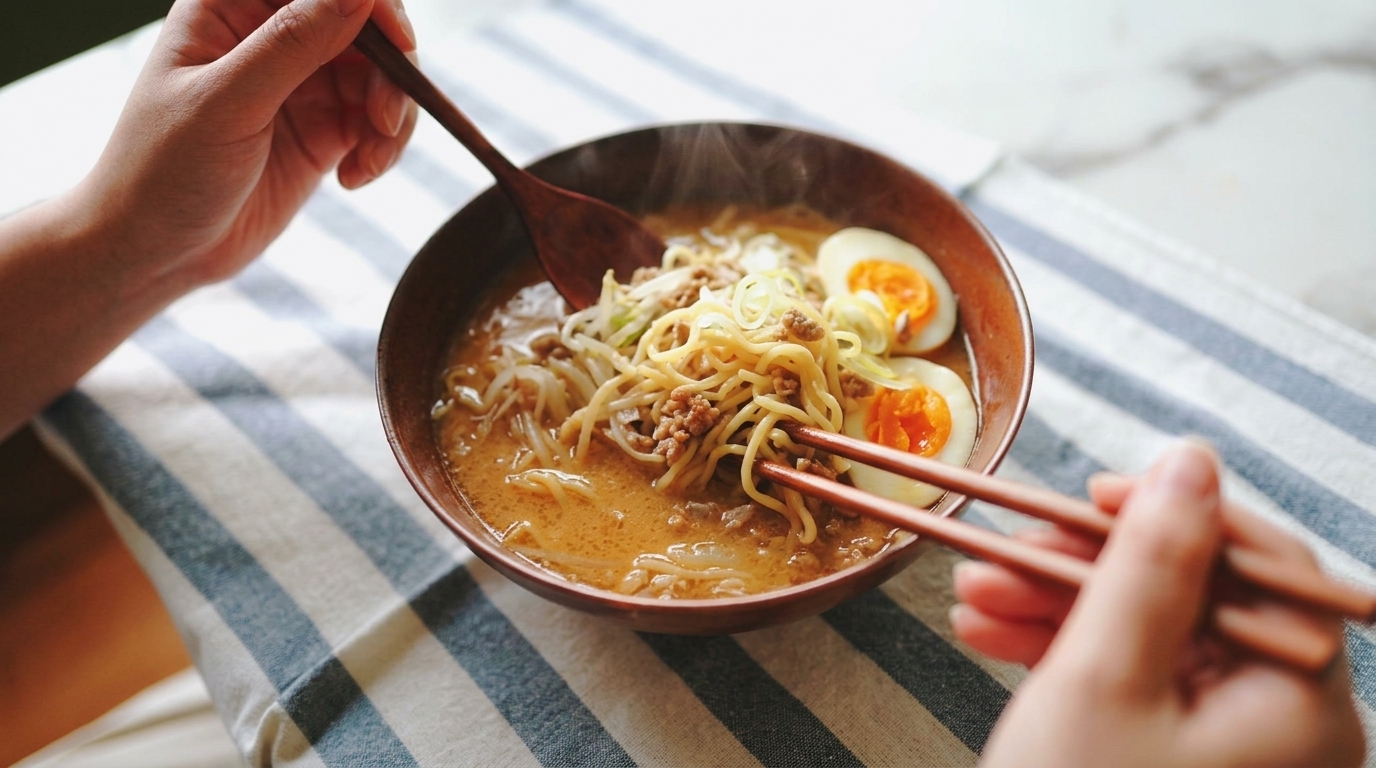 Ramen de miso estilo Sapporo de Hokkaido