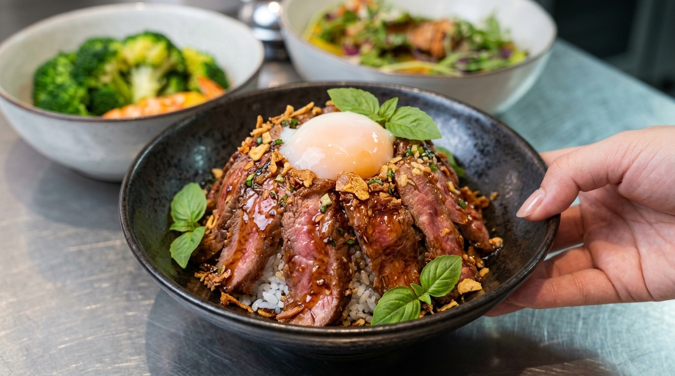 Donburi de Ternera Volcán Japonés (Gyu-don)