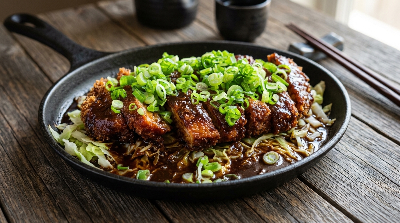 Miso Katsu clásico de Nagoya (Chuleta de cerdo con salsa miso)