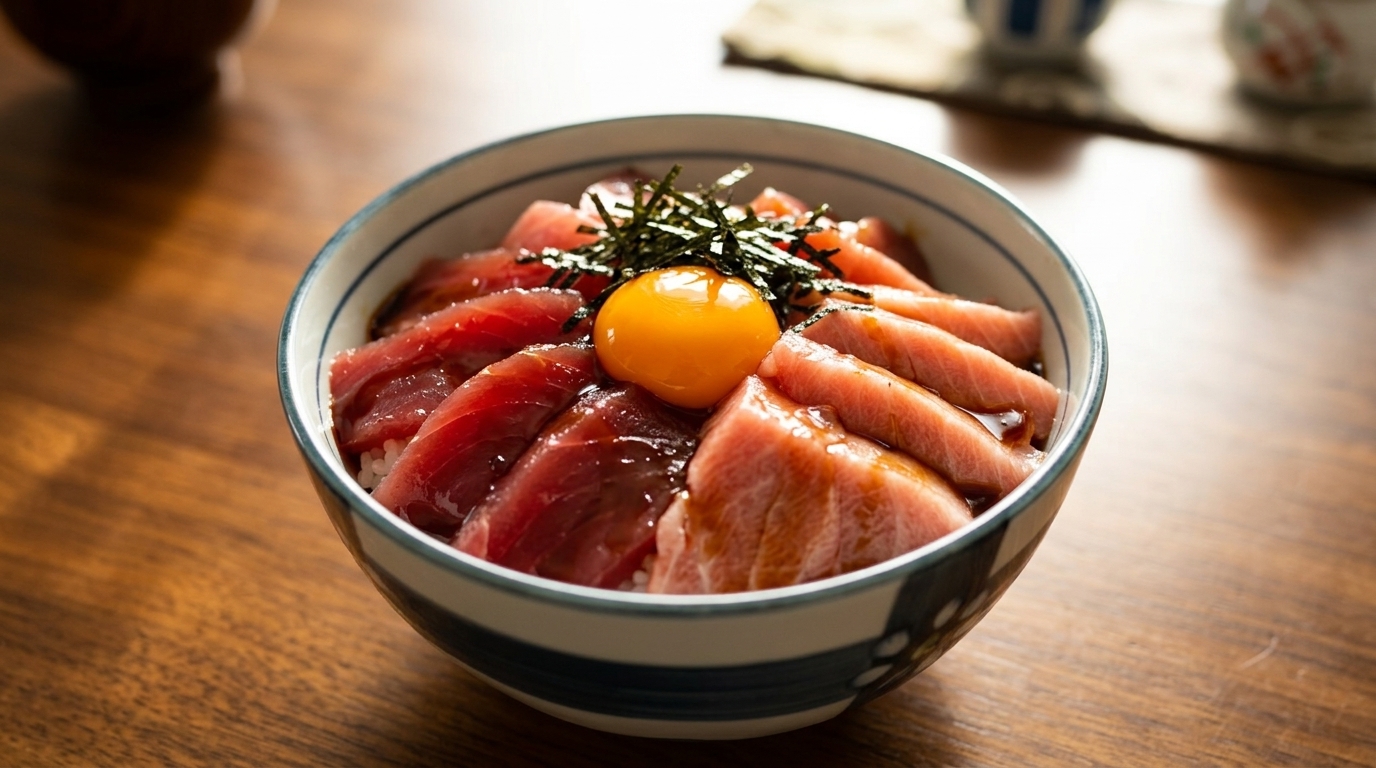 Tekkadon Premium (Bol de Arroz con Atún) con Yema de Huevo