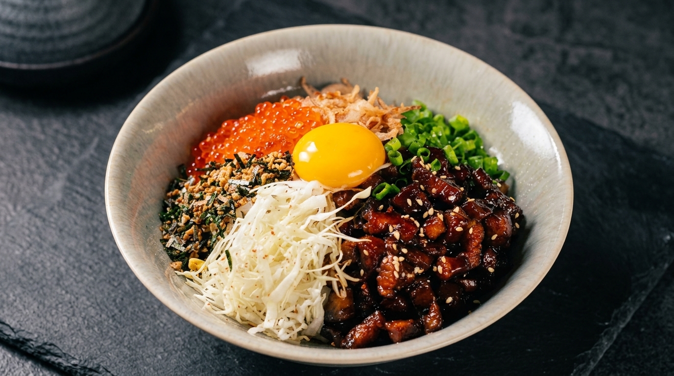 Donburi de Cerdo 'Oro Negro' (Arroz con Panceta Estofada)