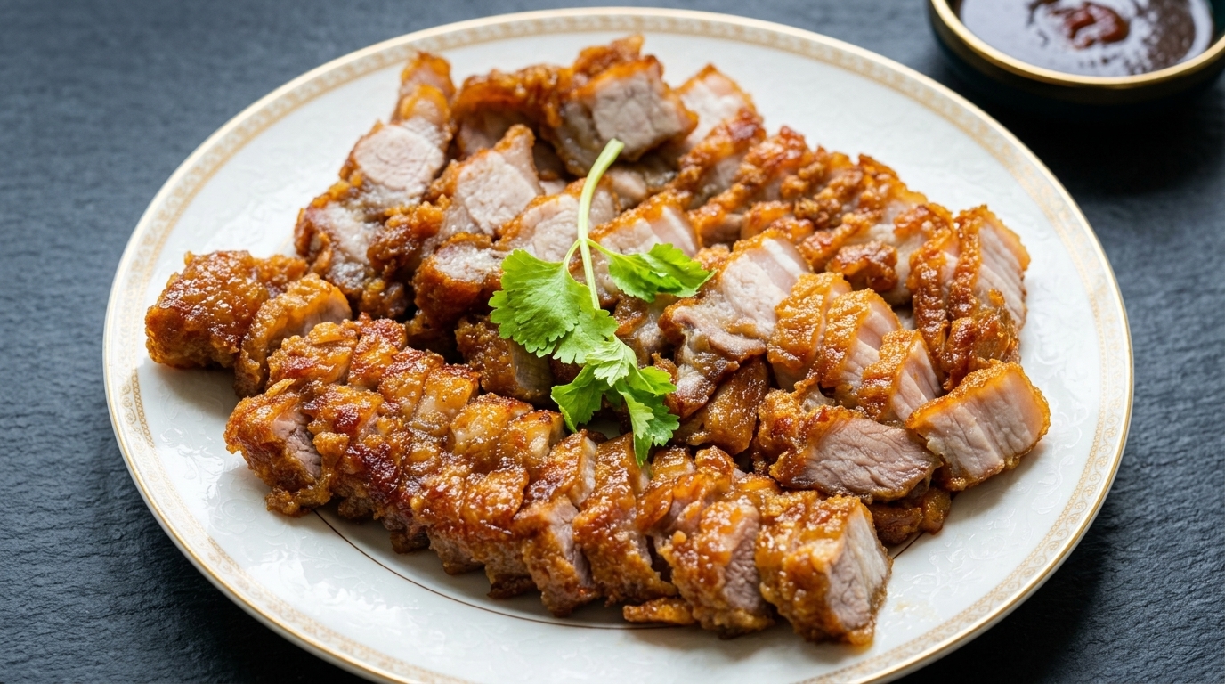Panceta de Cerdo Frita al Ajo Súper Crujiente (Thịt Ba Chỉ Chiên Tỏi)