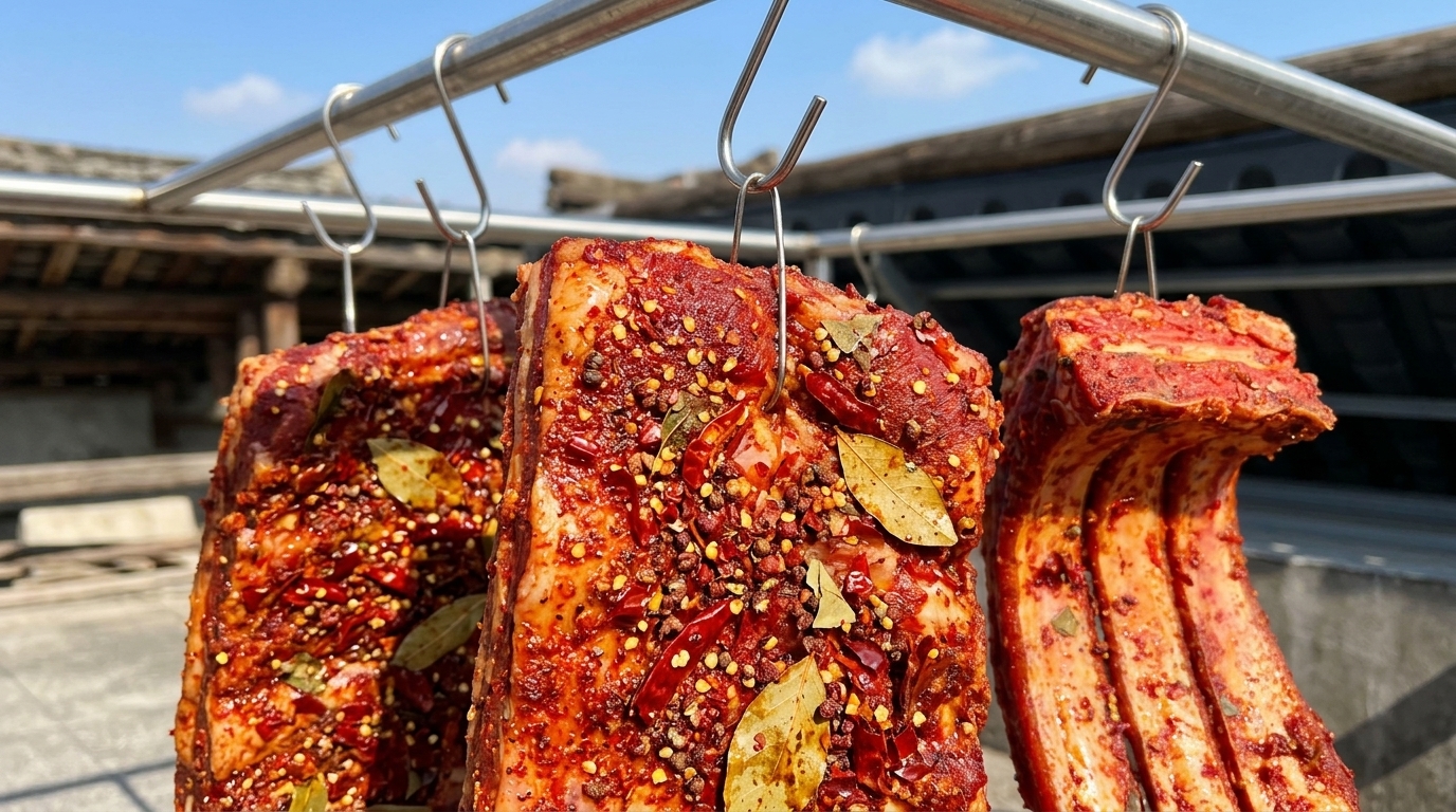 Costillas de cerdo curadas al viento tradicionales chinas