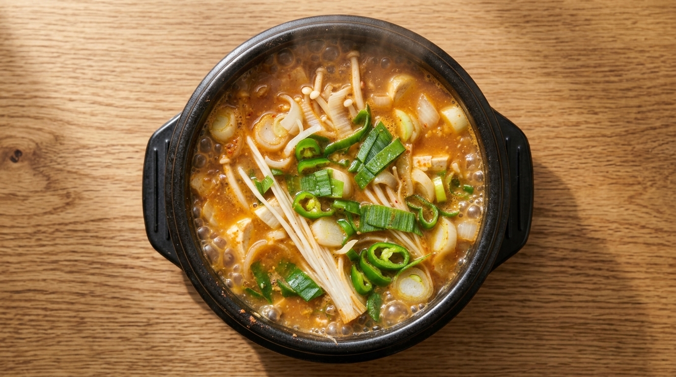 Doenjang Jjigae Auténtico: Estofado Coreano de Pasta de Soja