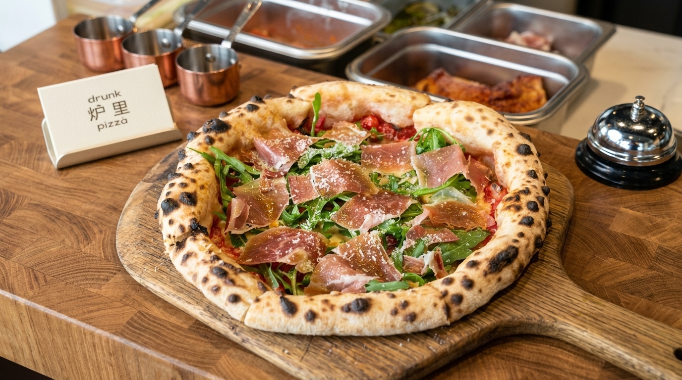 Pizza Artesana de Prosciutto y Rúcula