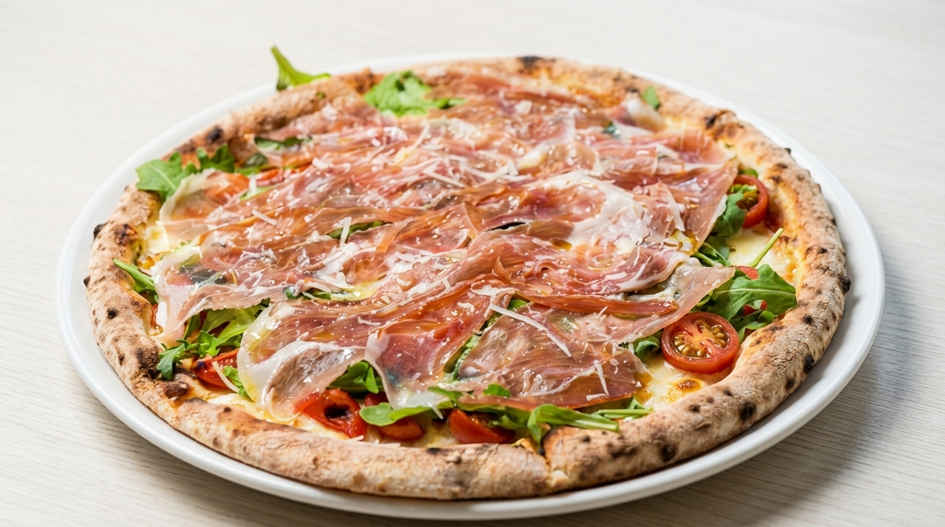 Pizza Napolitana de Jamón de Parma y Rúcula