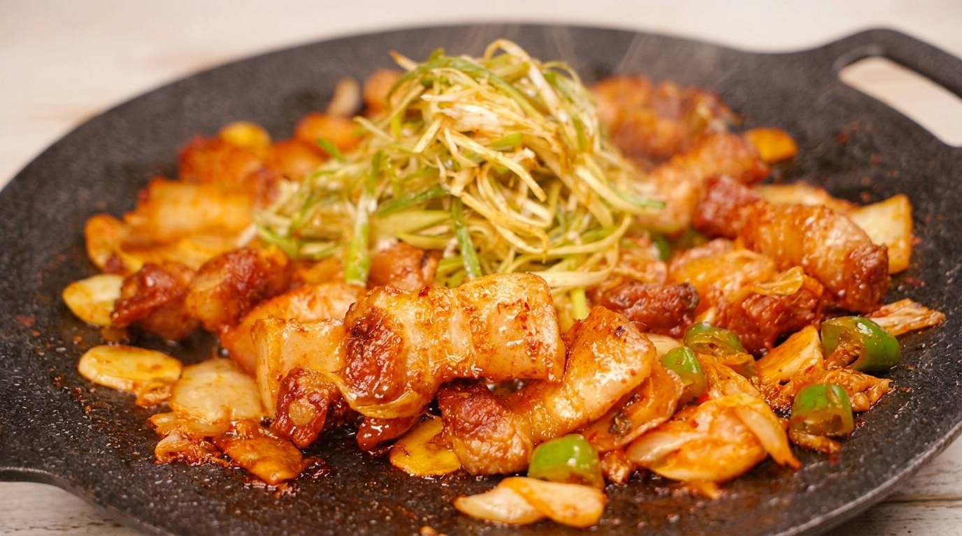 Cerdo salteado con kimchi (Samgyeopsal-bokkeum)