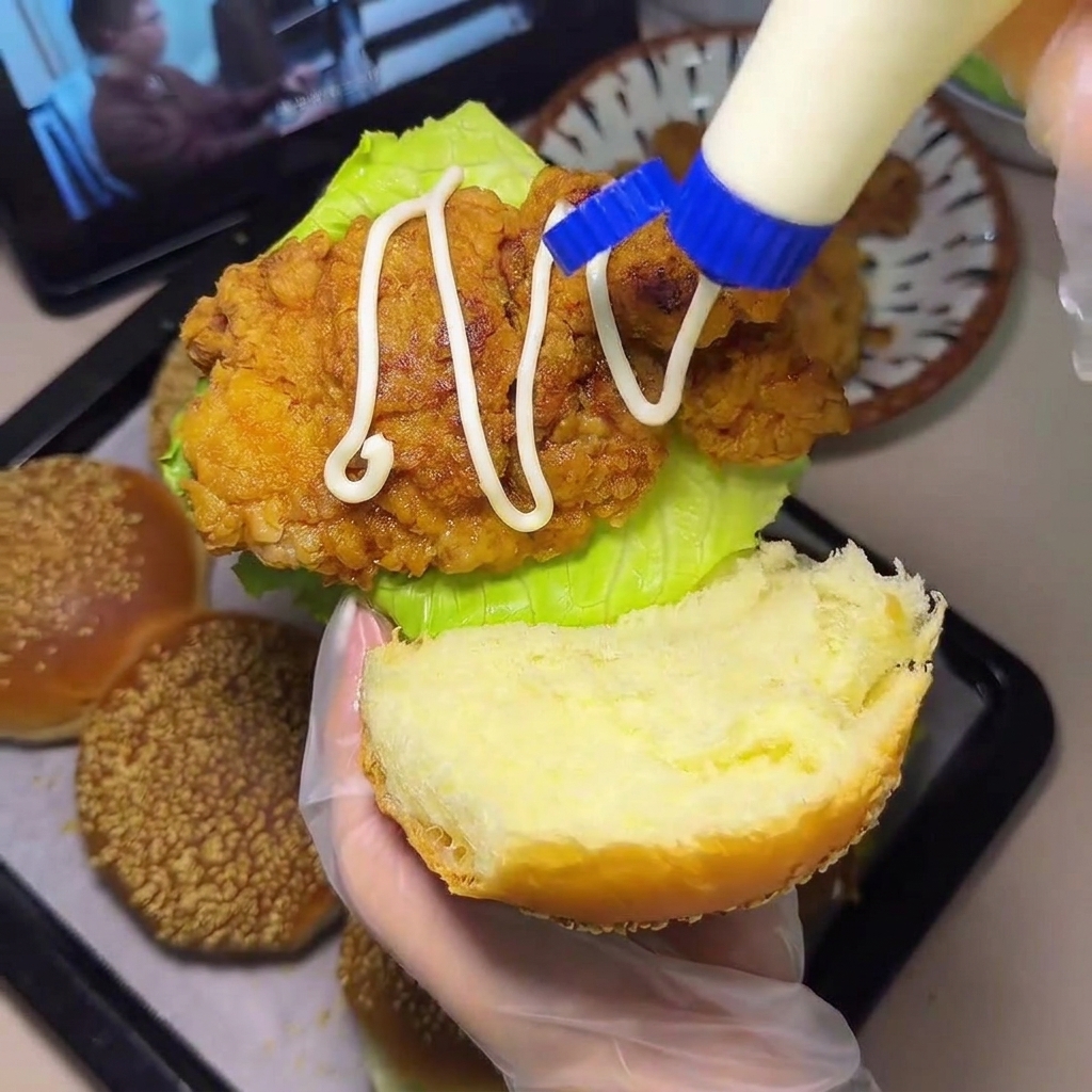 Un cuenco de cristal con muslos de pollo crudos sazonados con jengibre fresco, ajo y tallos de cebollino.