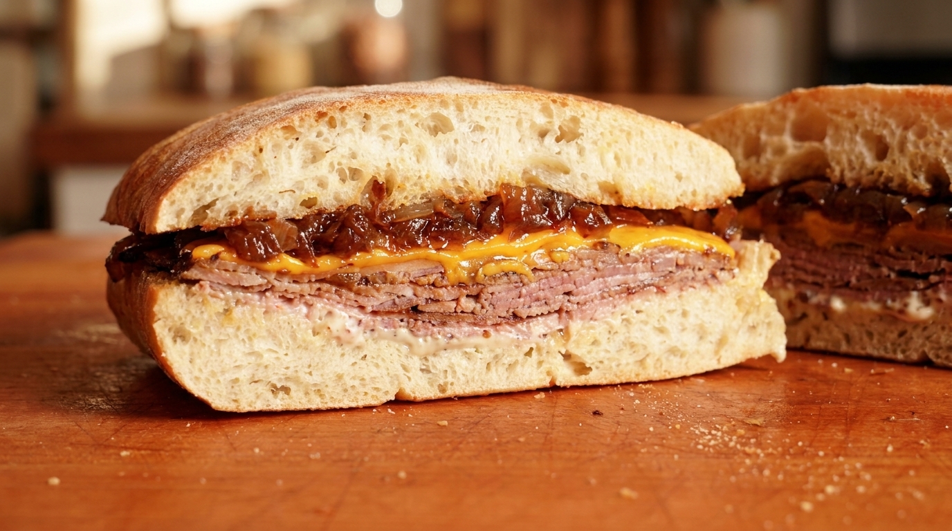Sándwich de Roast Beef y Cebolla Caramelizada
