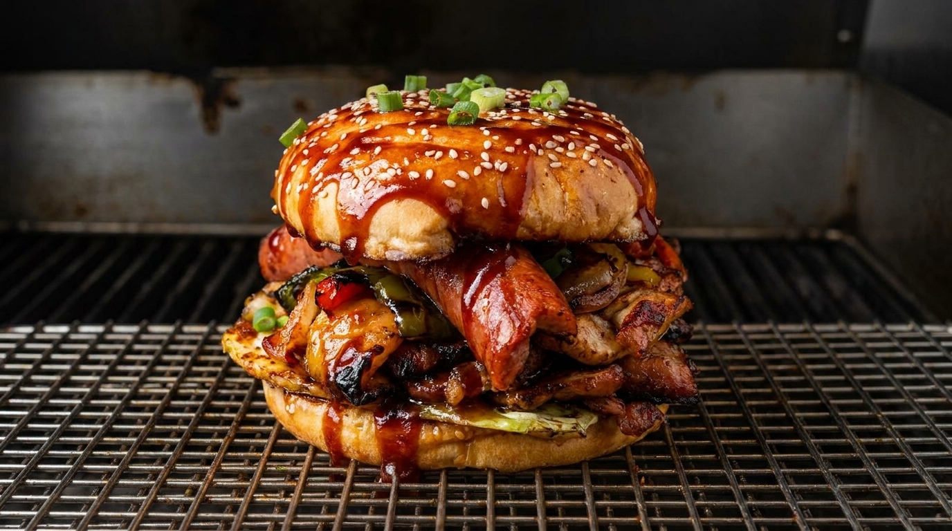 Hamburguesa en Brocheta Estilo Barbacoa