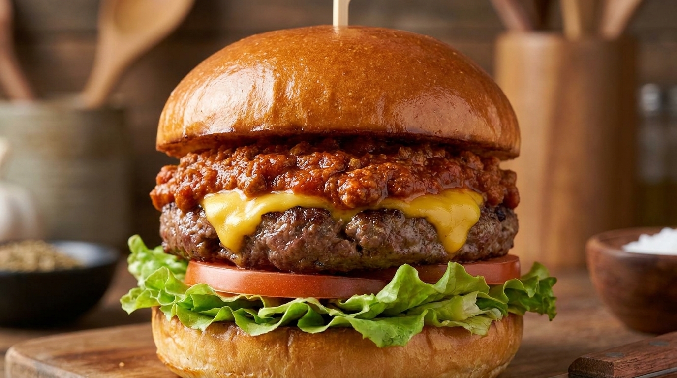 Hamburguesa Mexicana de Chili con Carne