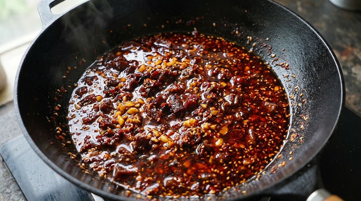 Salsa Picante de Chile y Carne Curada