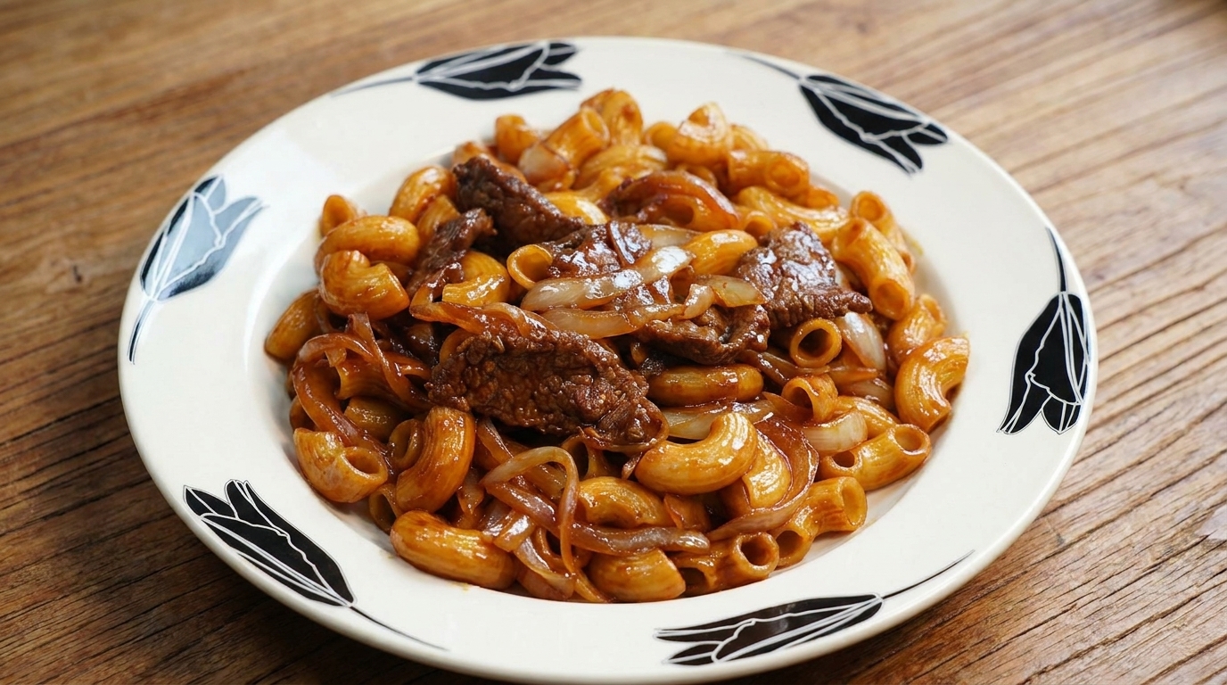 Macarrones Salteados con Ternera