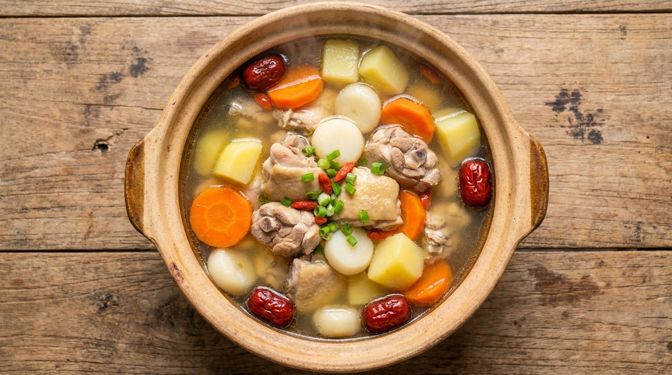 Sopa de Pollo Estofado Nutritiva y Clara