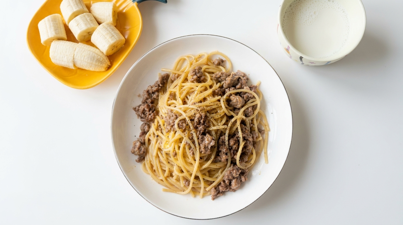 Pasta Cremosa con Carne Molida y Pimienta Negra