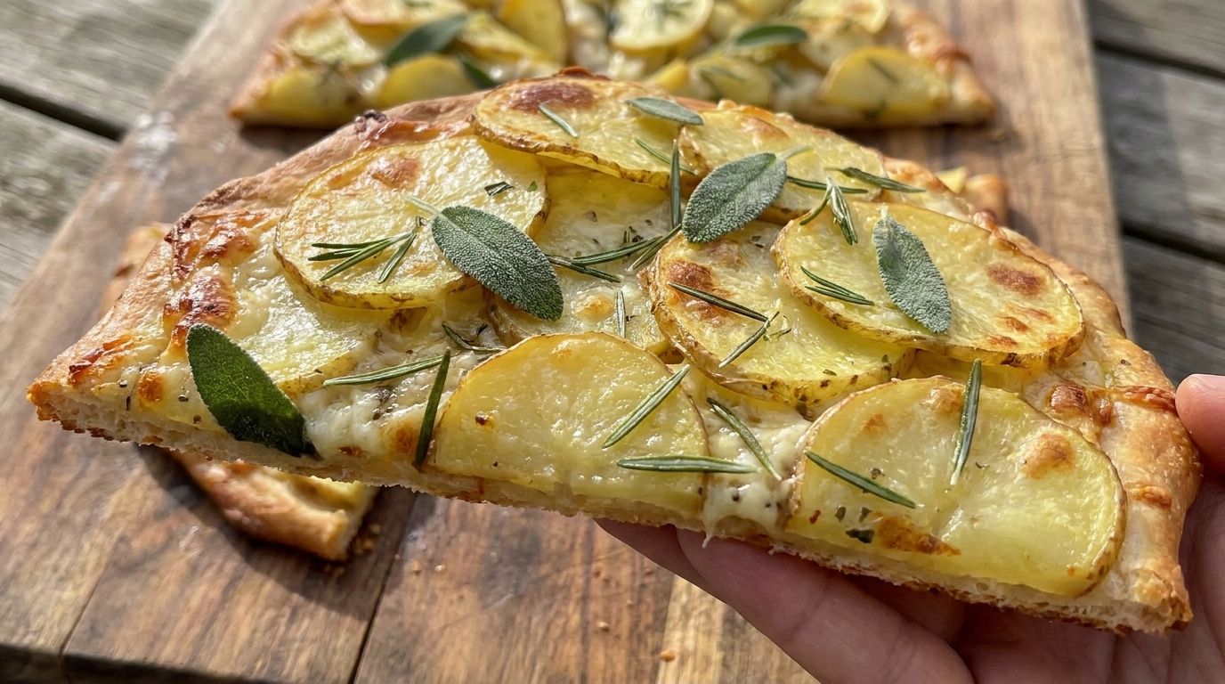 Pizza Gourmet de Patata, Salvia y Romero