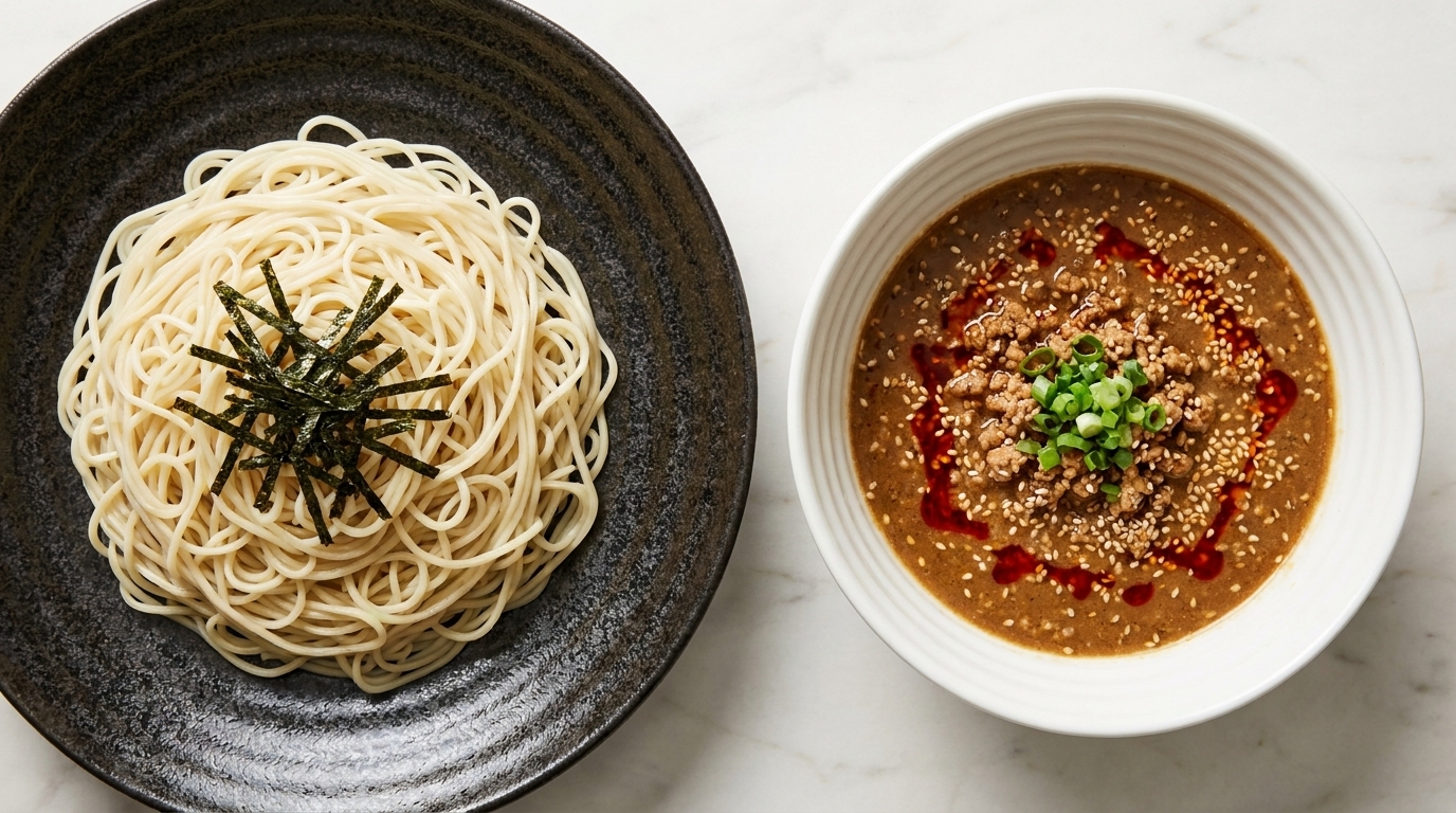 Tsukemen de Miso y Leche de Soja (Dan Dan Noodles)