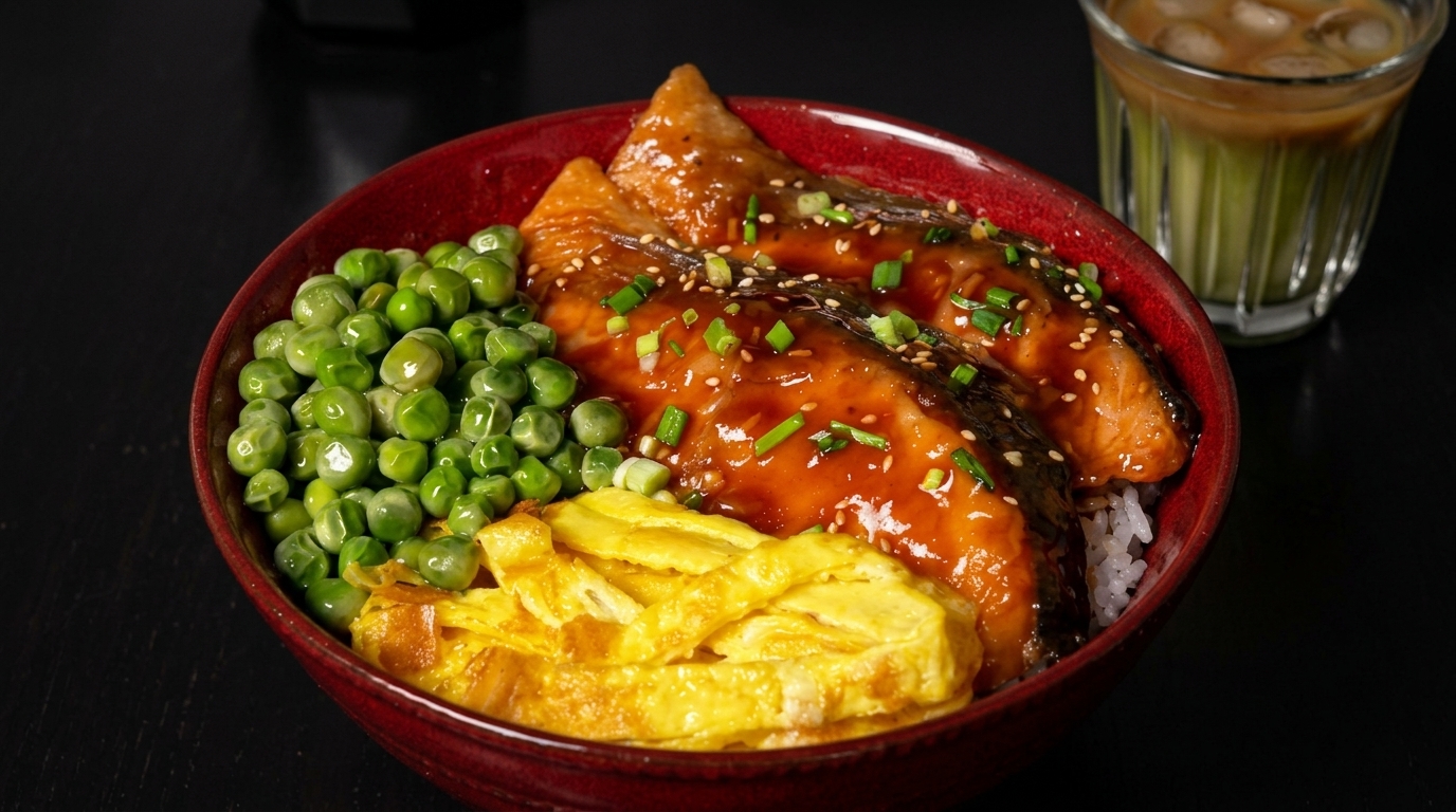 Salmón Teriyaki con Arroz (Salmon Donburi Casero)
